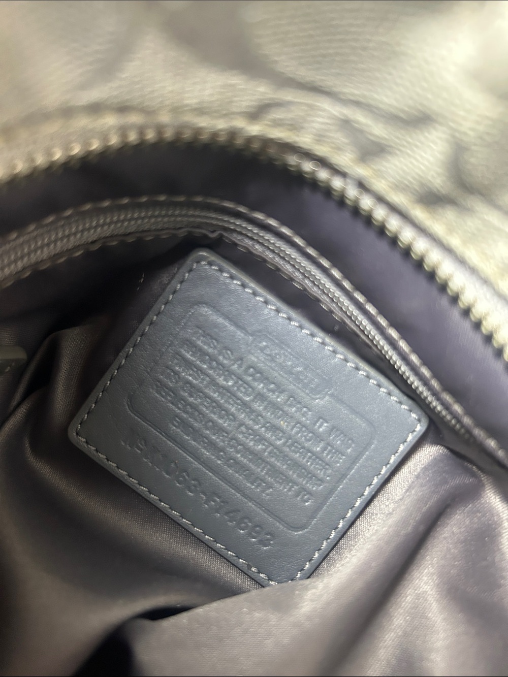 Coach Signature Canvas Shoulder Bag in Light Gray and Cream - Picture 8 of 9